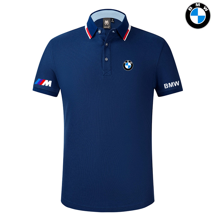 2022 Polo BMW M Power Homme Col Contrasté Coton Mercerisé Slim Fit